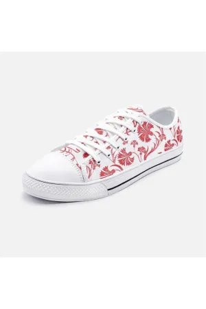 Crimson Petals Unisex Low Top Canvas Shoes