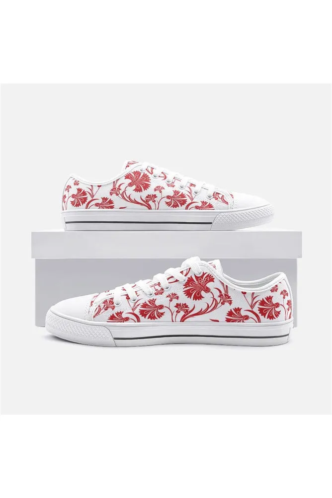 Crimson Petals Unisex Low Top Canvas Shoes