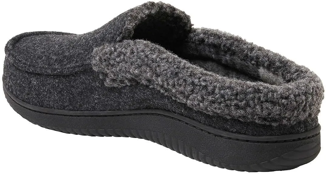 Dearfoams Men's Indoor Outdoor Slippers Black