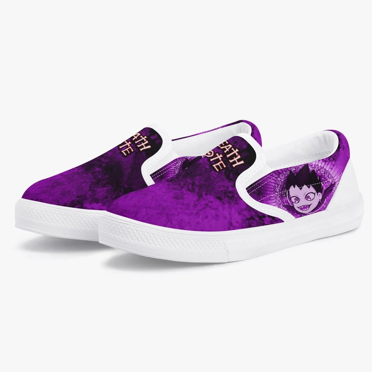 Death Note Ryuk Purple Kids Slip Ons Anime Shoes