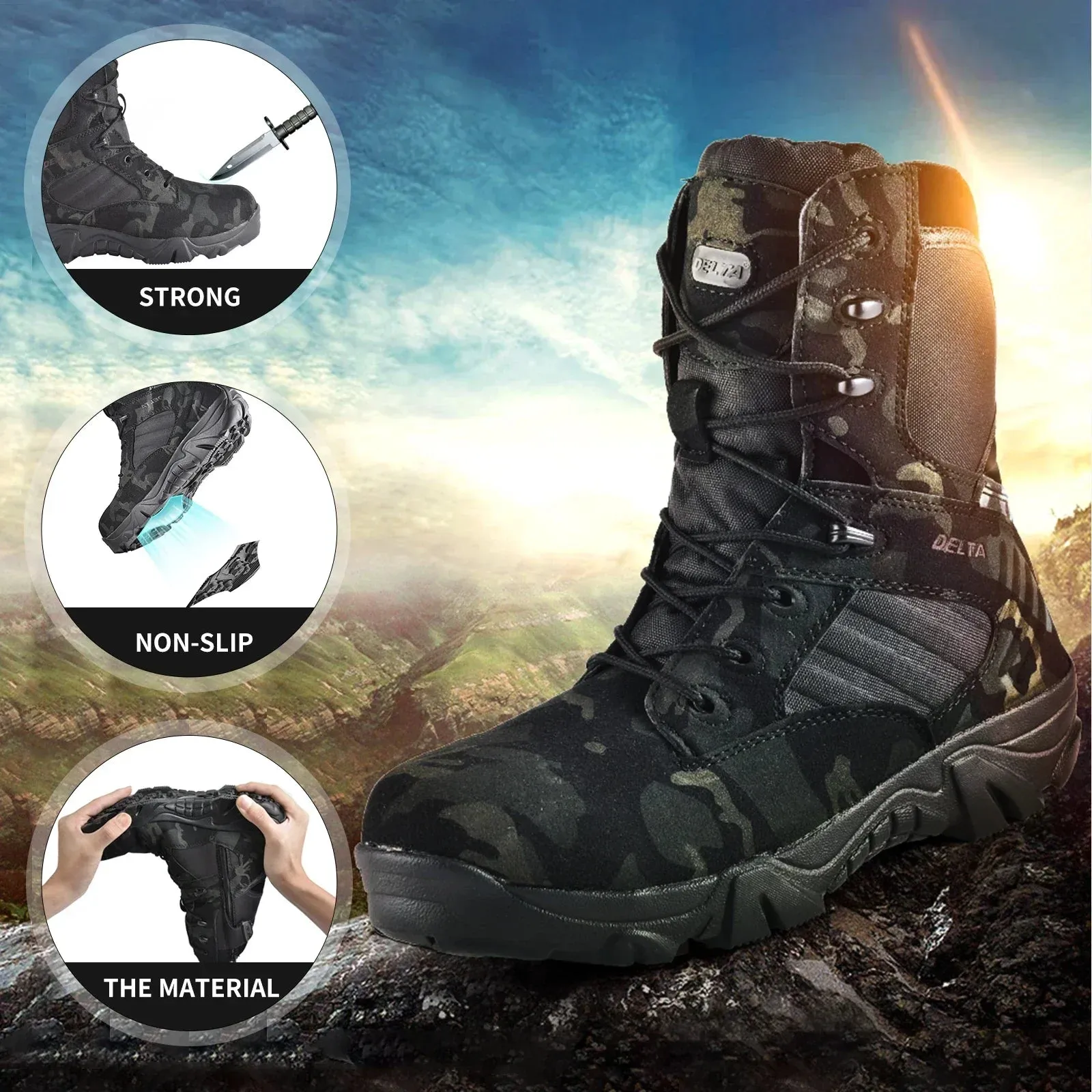 Desert Storm Delta Tactical Work Boots/Trekking/hiking/Hunting Shoes