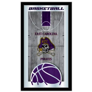 East Carolina Pirates HBS Basketball Framed Hanging Glass Wall Mirror (26"x15")