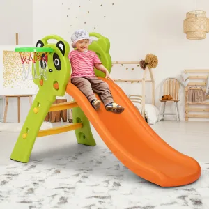 Eco-friendly 2-in-1 Kids Slide & Basketball Set - Keezi