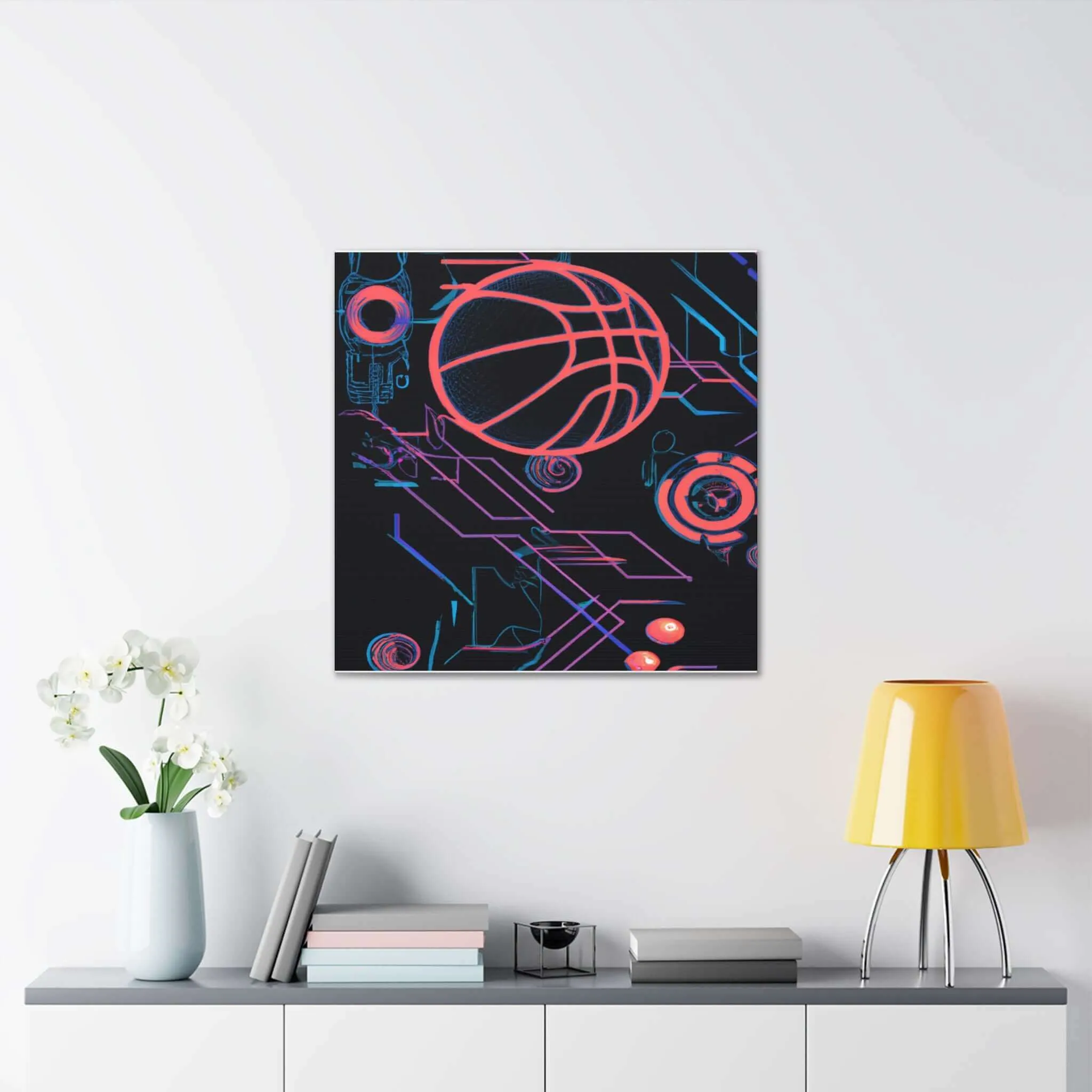 Futuristic Slam Dunk Vision Basketball Canvas