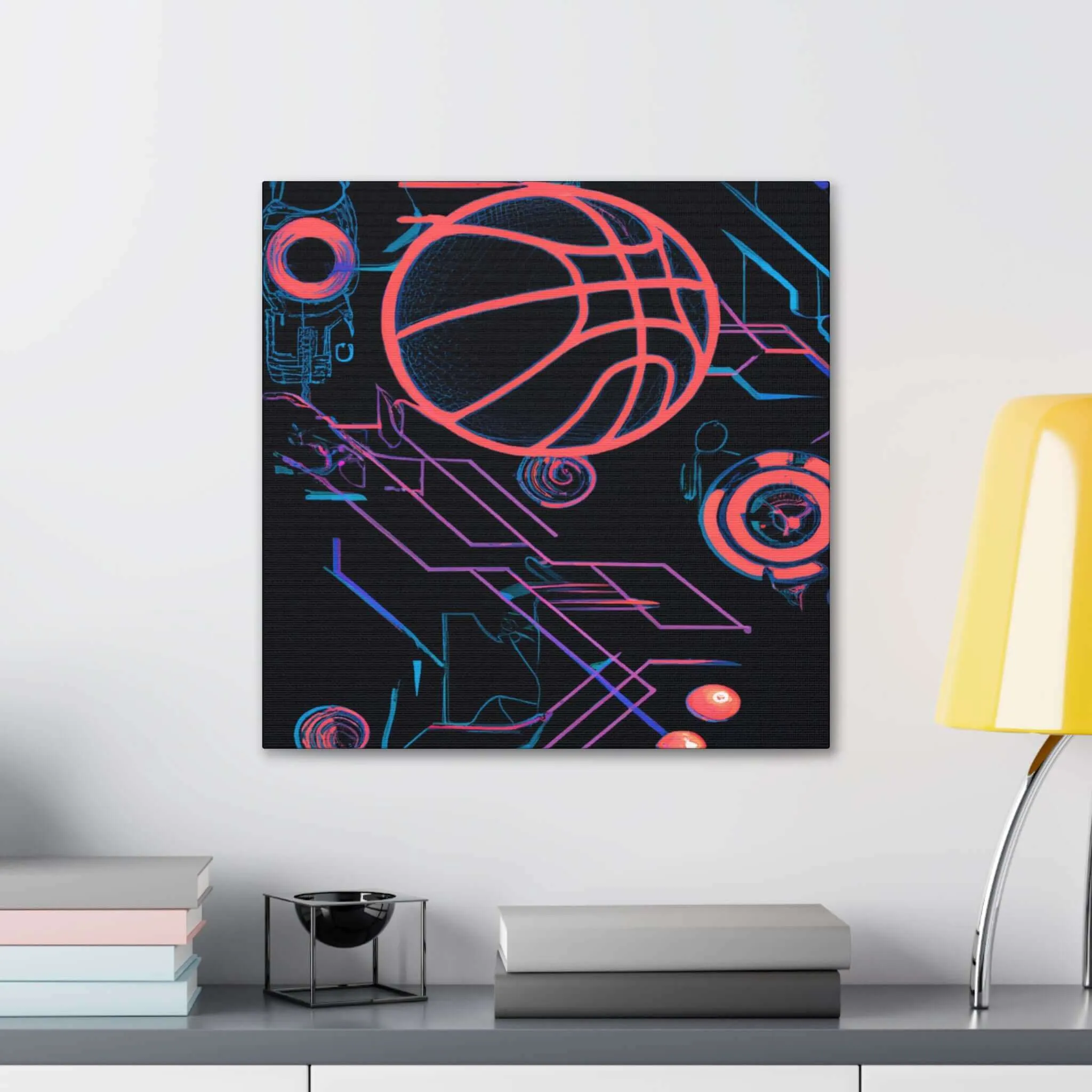 Futuristic Slam Dunk Vision Basketball Canvas