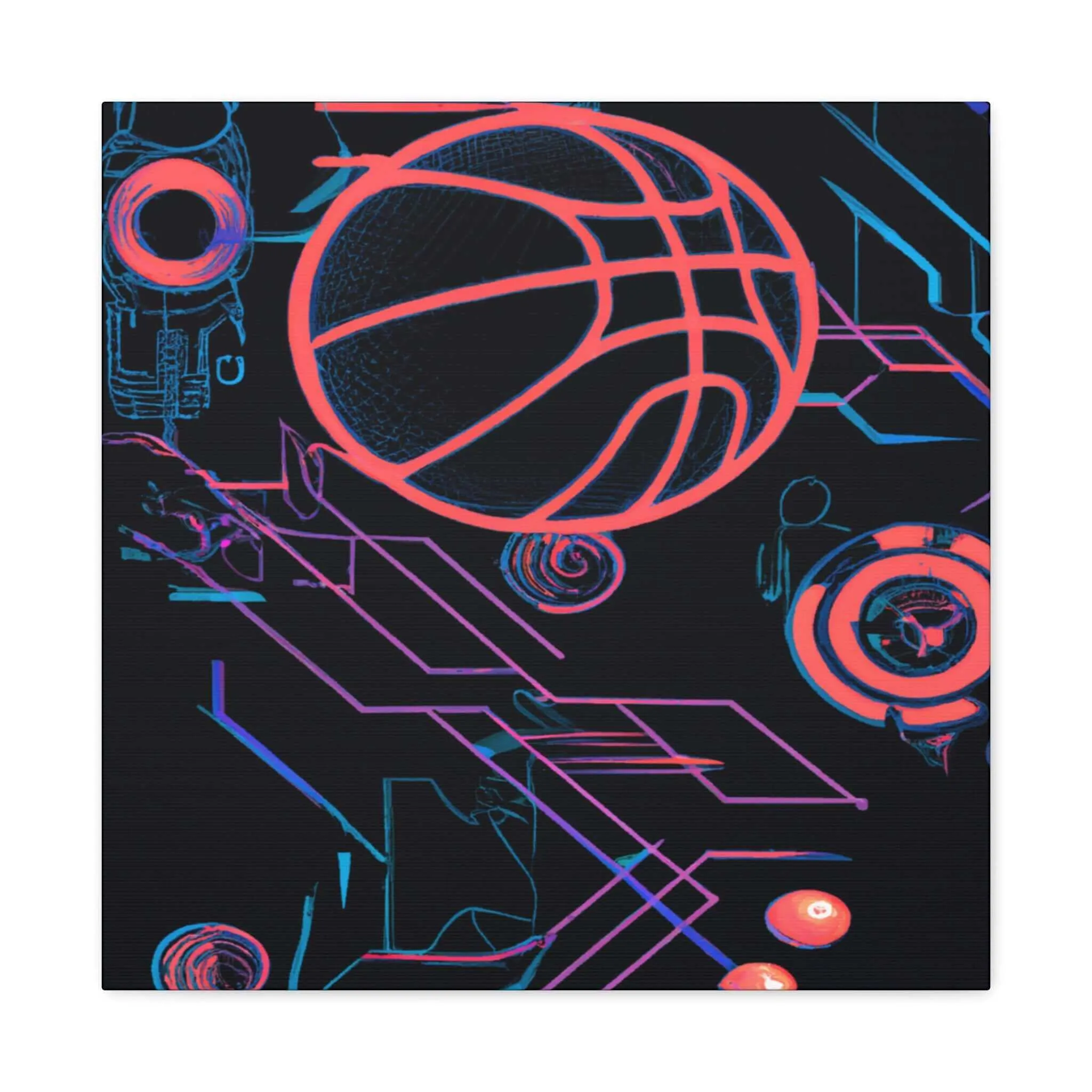 Futuristic Slam Dunk Vision Basketball Canvas