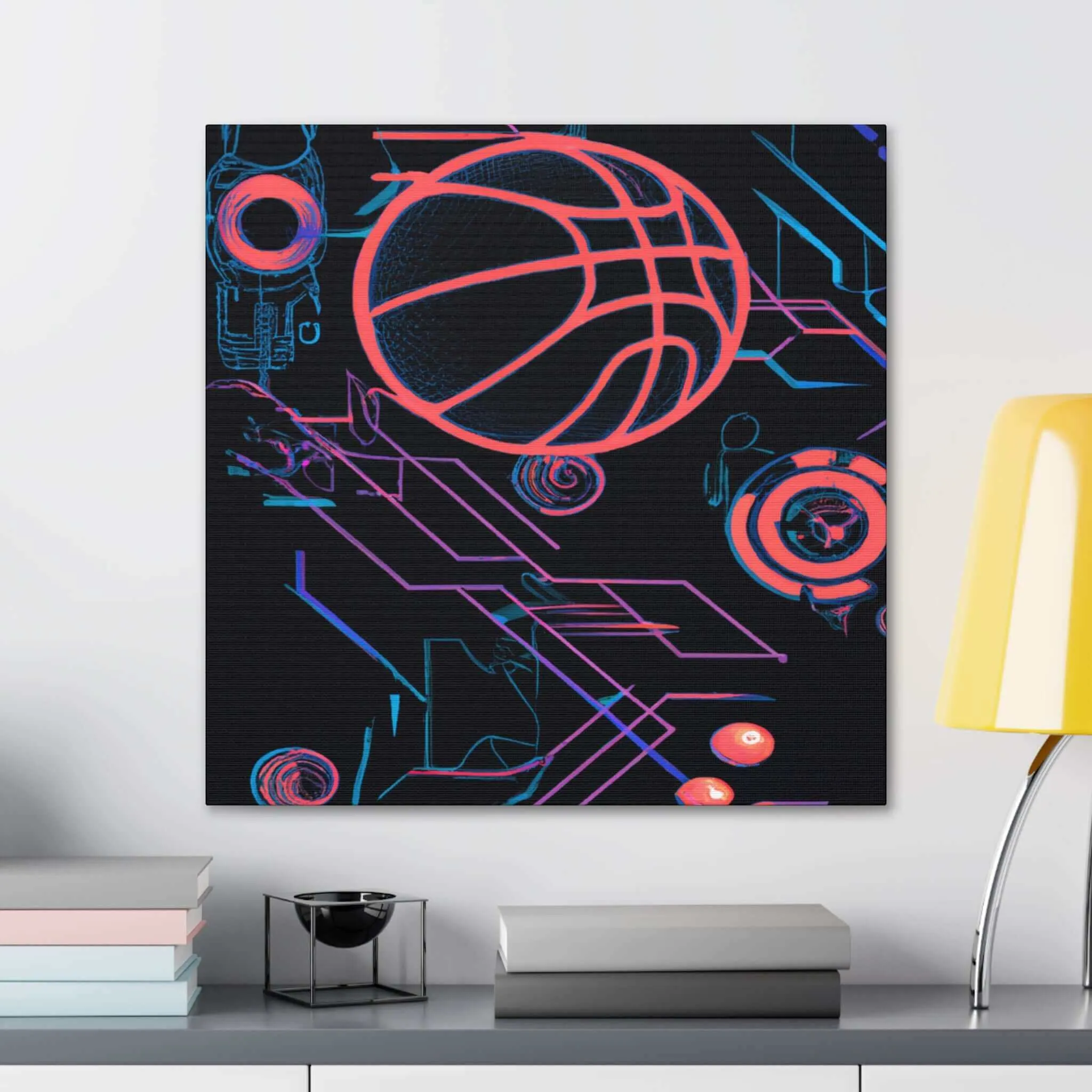 Futuristic Slam Dunk Vision Basketball Canvas