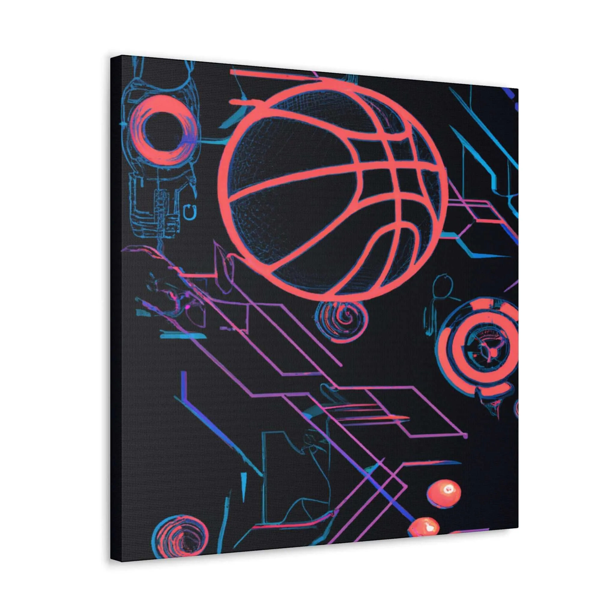 Futuristic Slam Dunk Vision Basketball Canvas