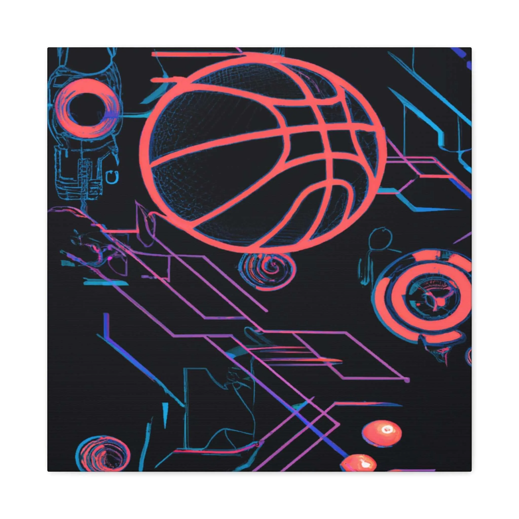 Futuristic Slam Dunk Vision Basketball Canvas