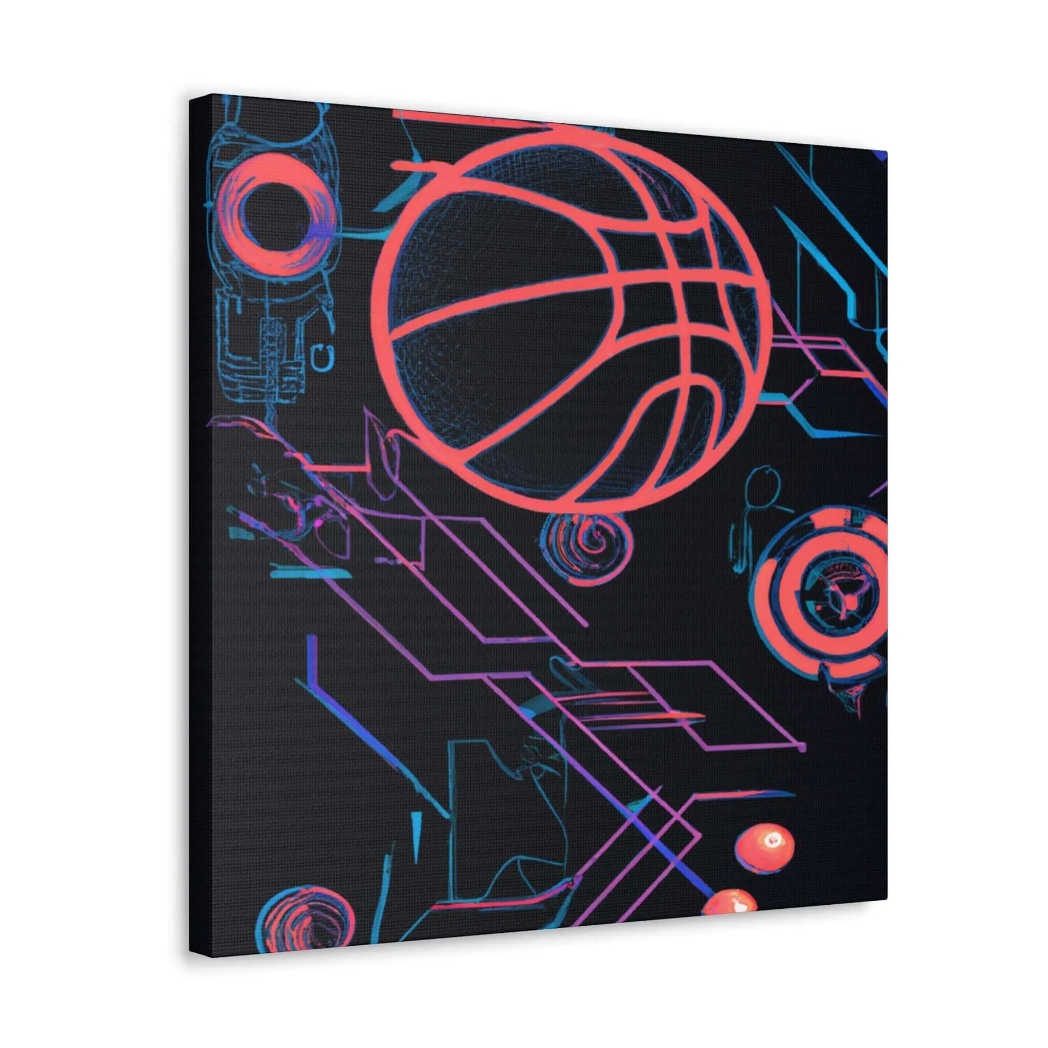 Futuristic Slam Dunk Vision Basketball Canvas