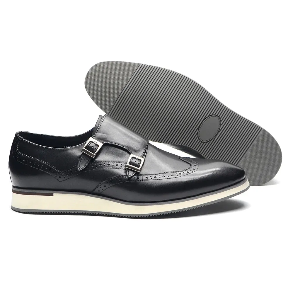 Genuine Leather Monk Strap Shoes