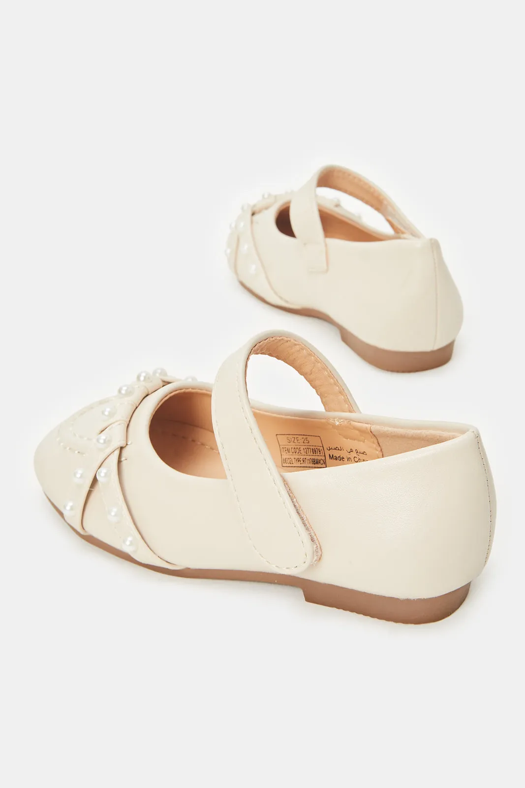 Girls Cream Pearl Ballerina