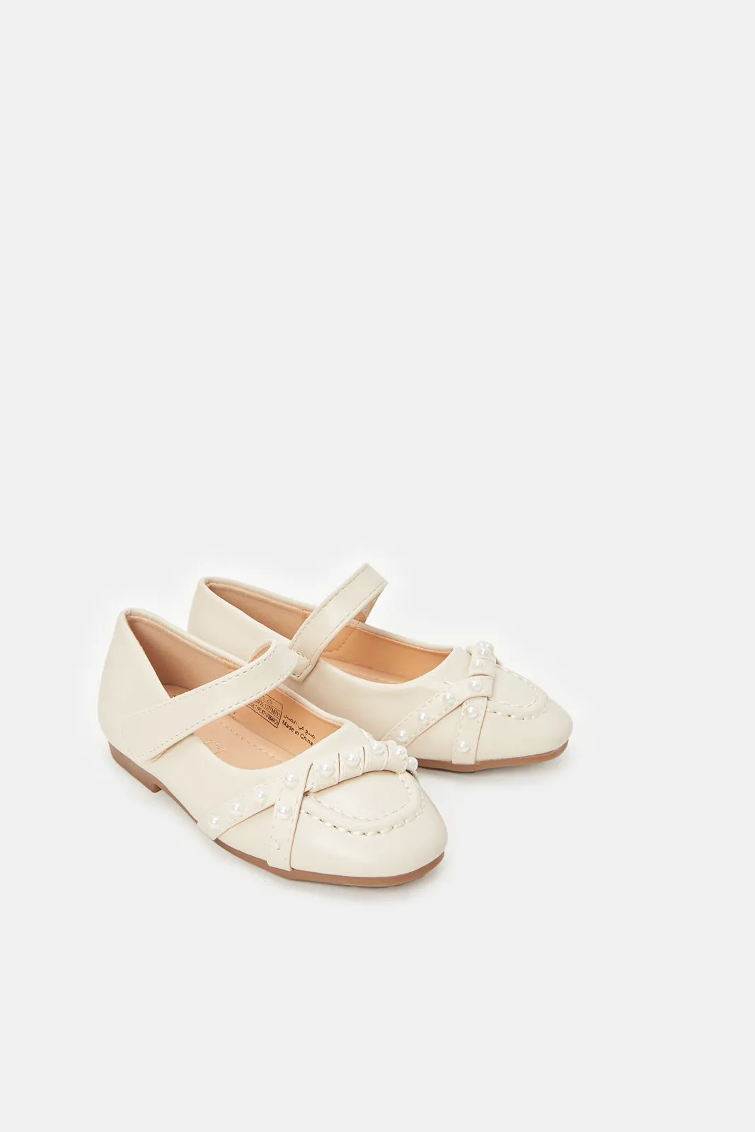 Girls Cream Pearl Ballerina