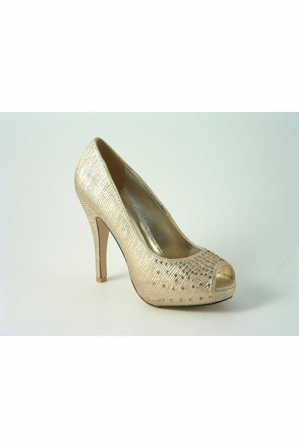 Glitz Shoes Sabatine Sparkle Peep-toe Shoes - Gold