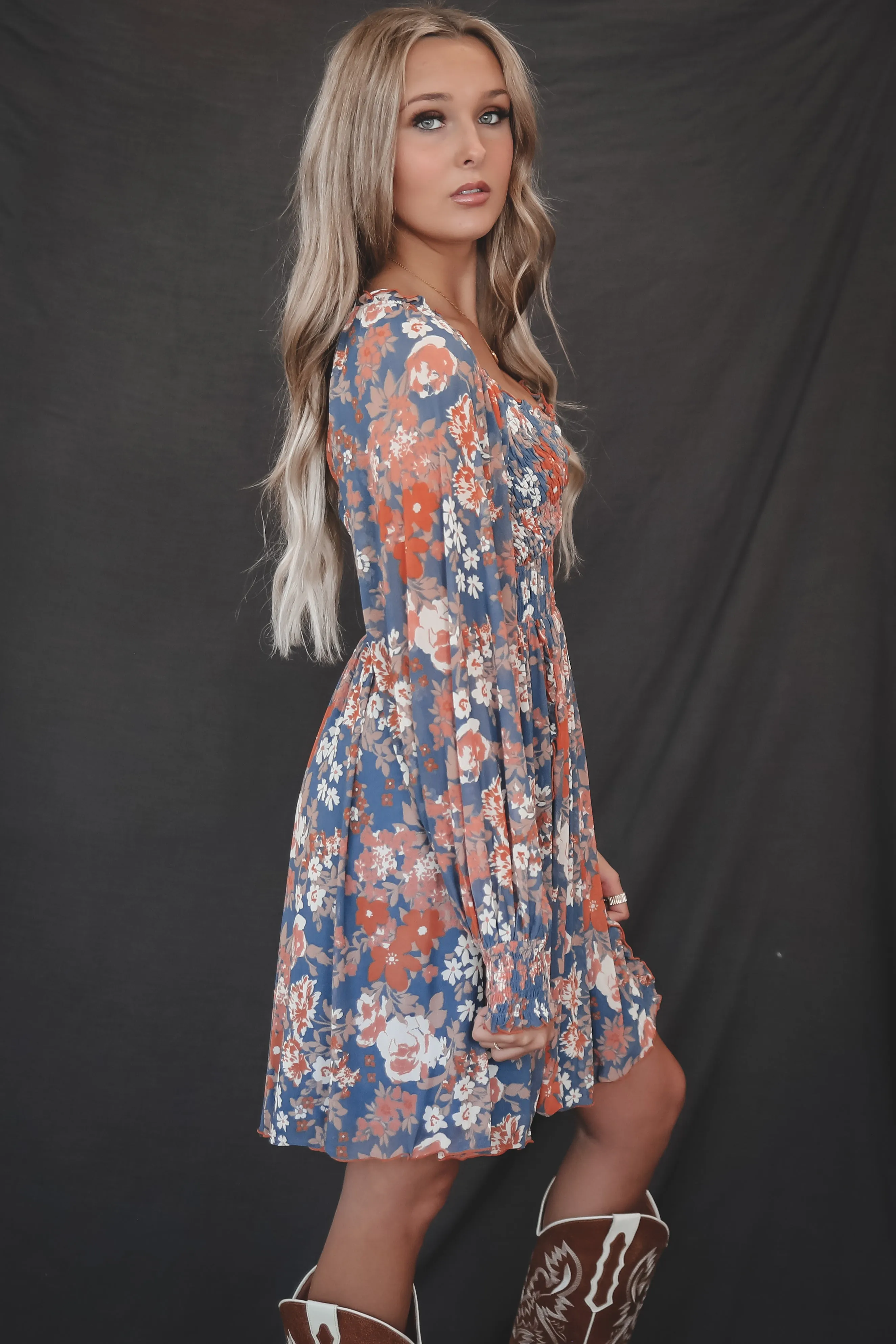 Going Back For More Floral Lined Long Sleeve Dress