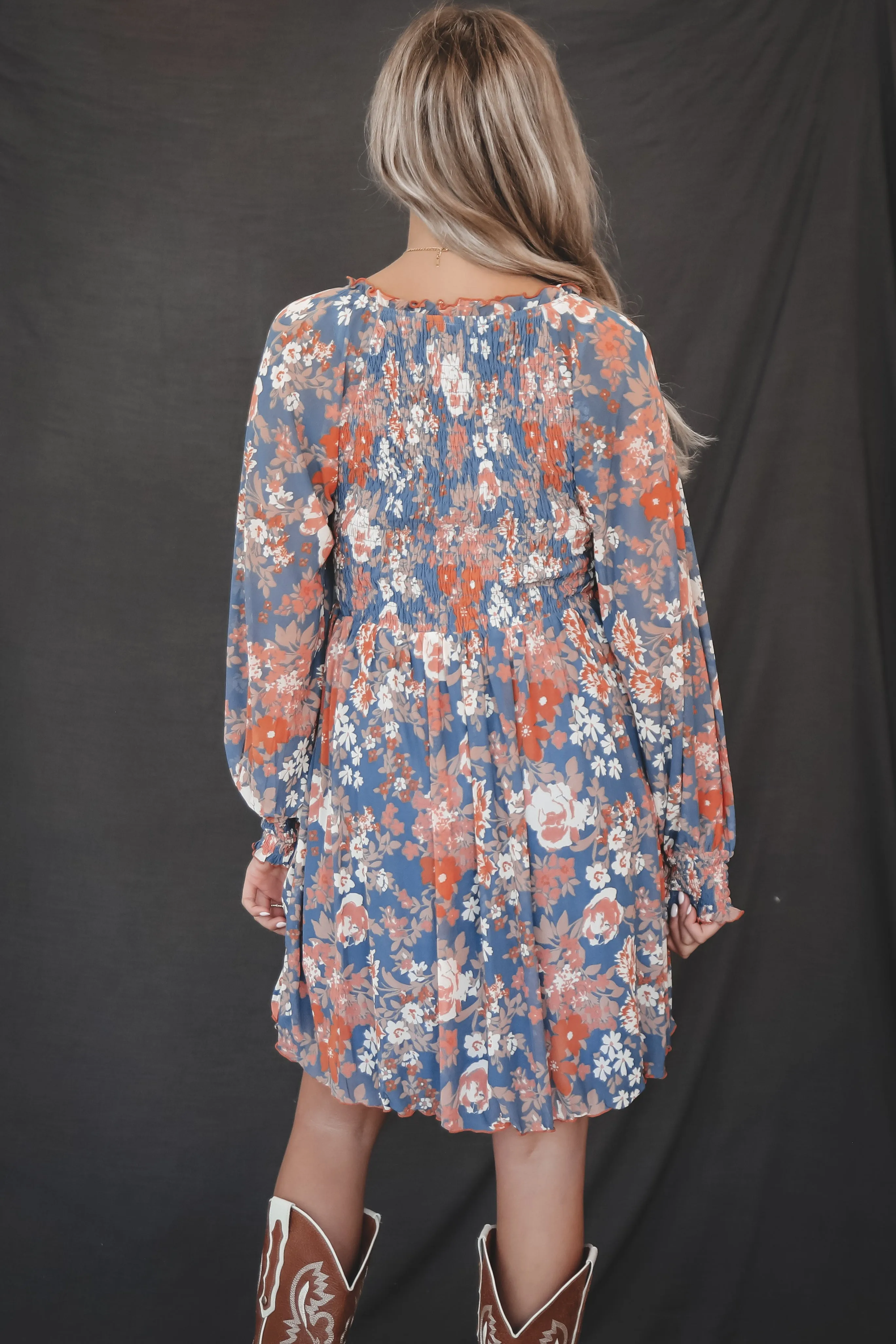 Going Back For More Floral Lined Long Sleeve Dress