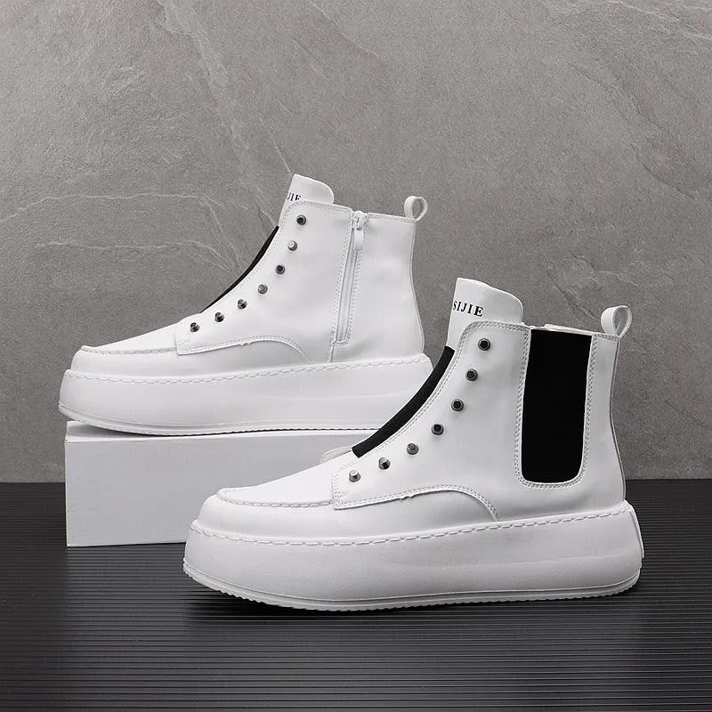 High Top Shoes Male Korean Version Trend Thick Sole Casual