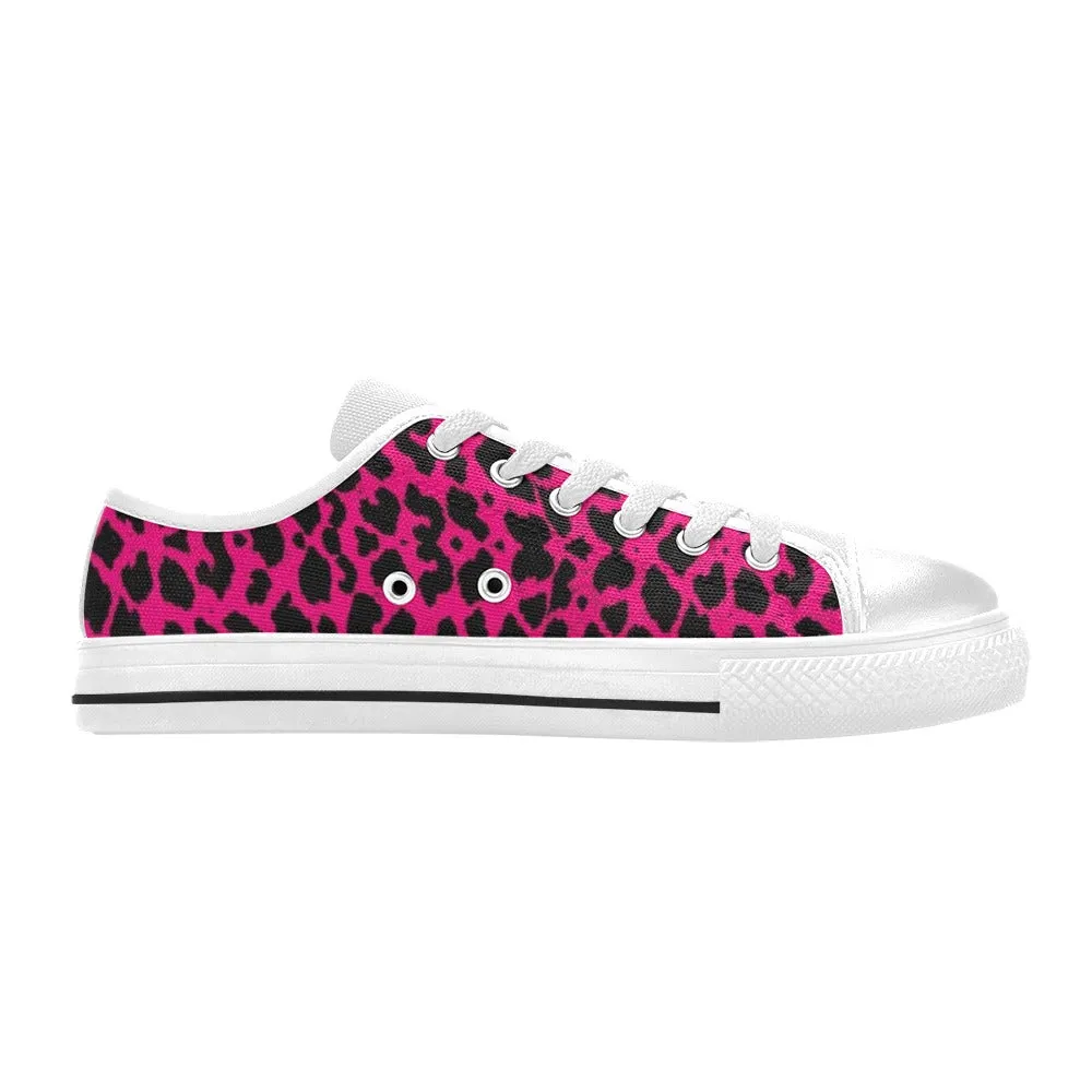 Hot Pink Leopard Women's Low Rise Shoes up to size 12