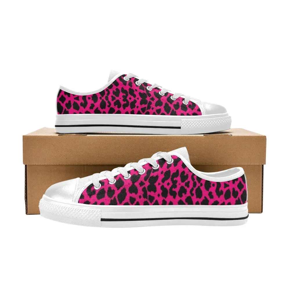 Hot Pink Leopard Women's Low Rise Shoes up to size 12