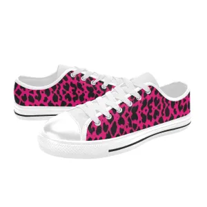 Hot Pink Leopard Women's Low Rise Shoes up to size 12