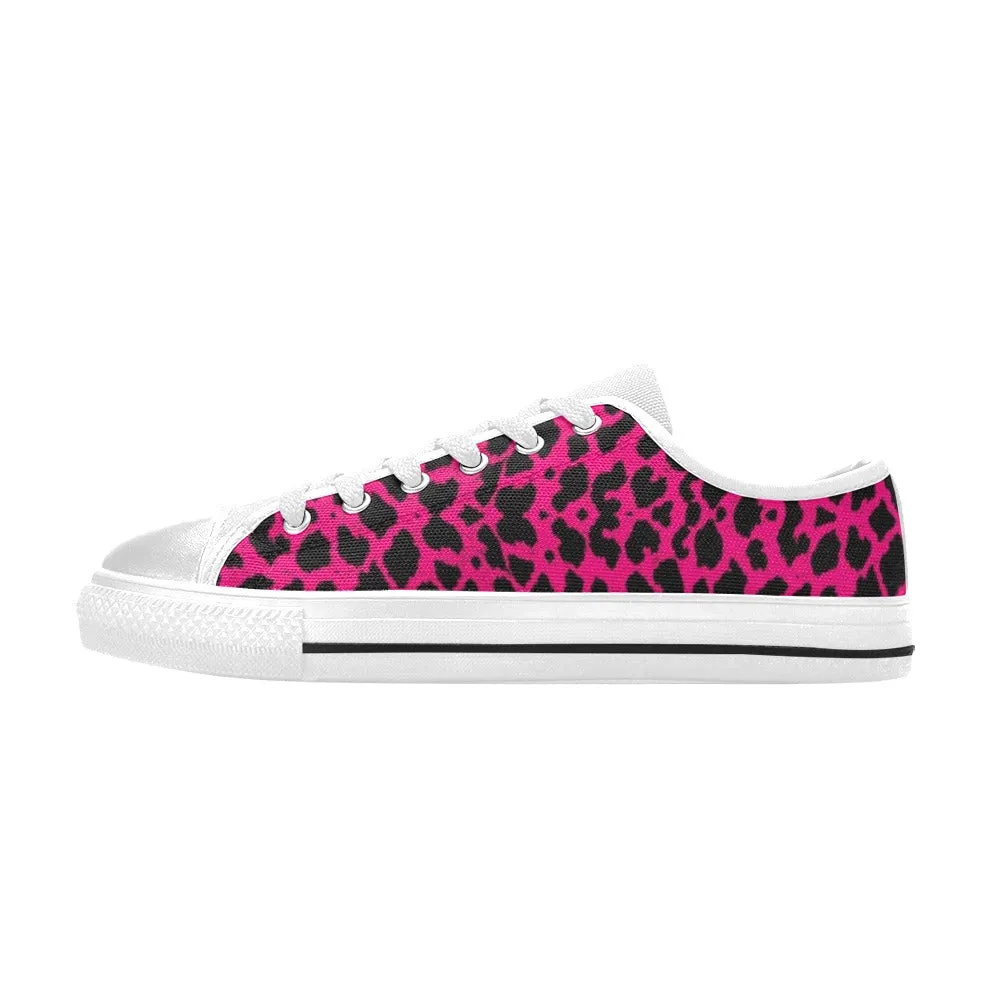 Hot Pink Leopard Women's Low Rise Shoes up to size 12