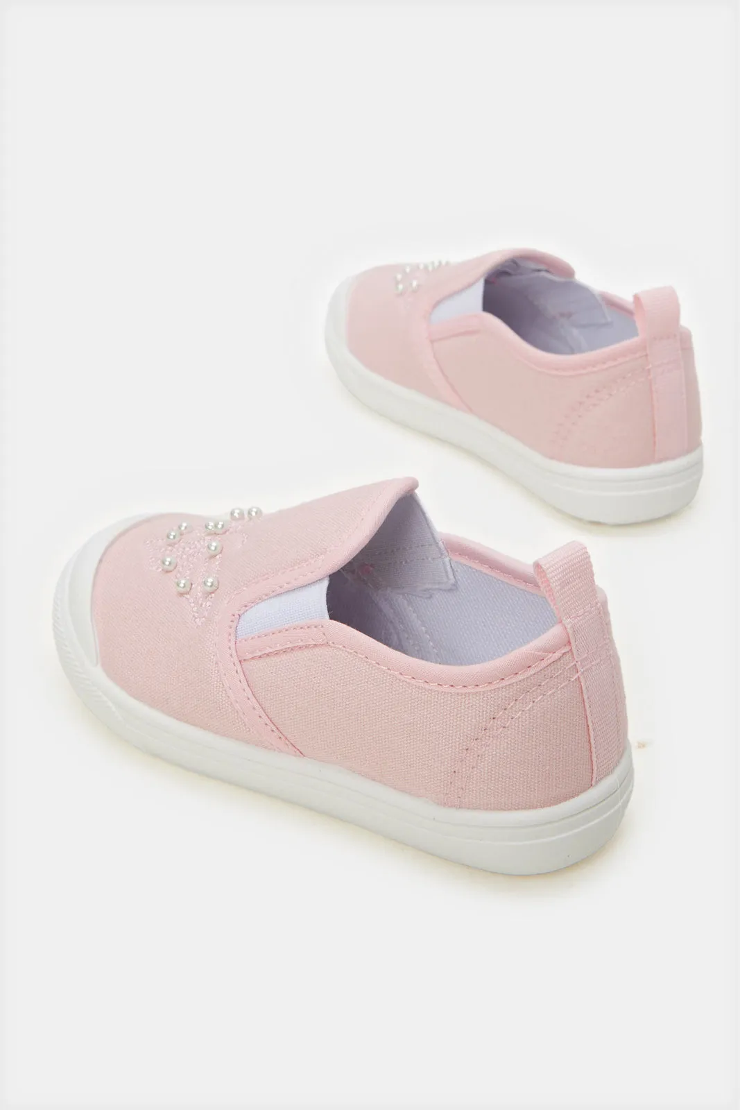 Infant Girls Pink Pearl Slip-On Pump