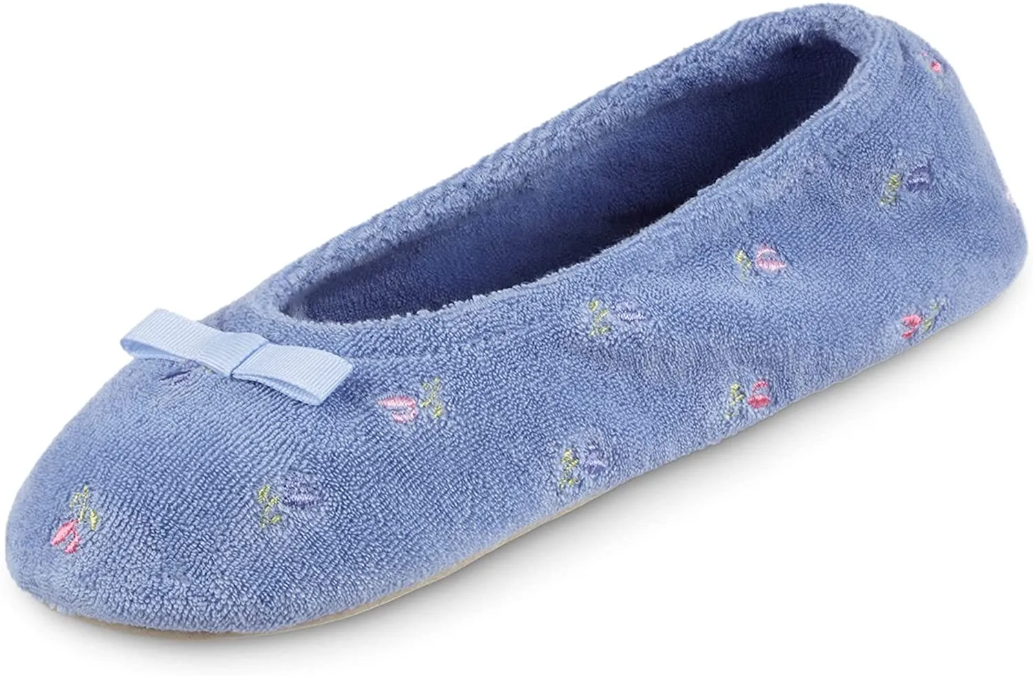 Isotoner Women's Embroidered Terry Ballerina Slippers