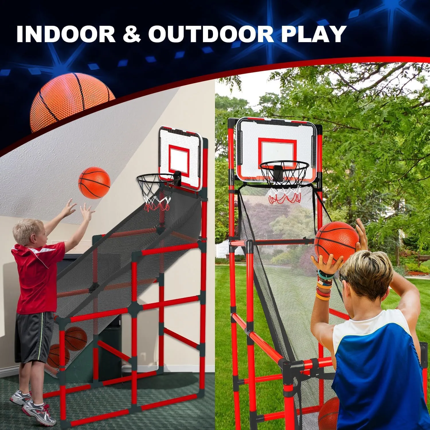 ITEM# 0197   Life Arcade Basketball Game with Electronic Arcade Basketball Hoop Indoor & Outdoor Shooting Game (Watch Video)