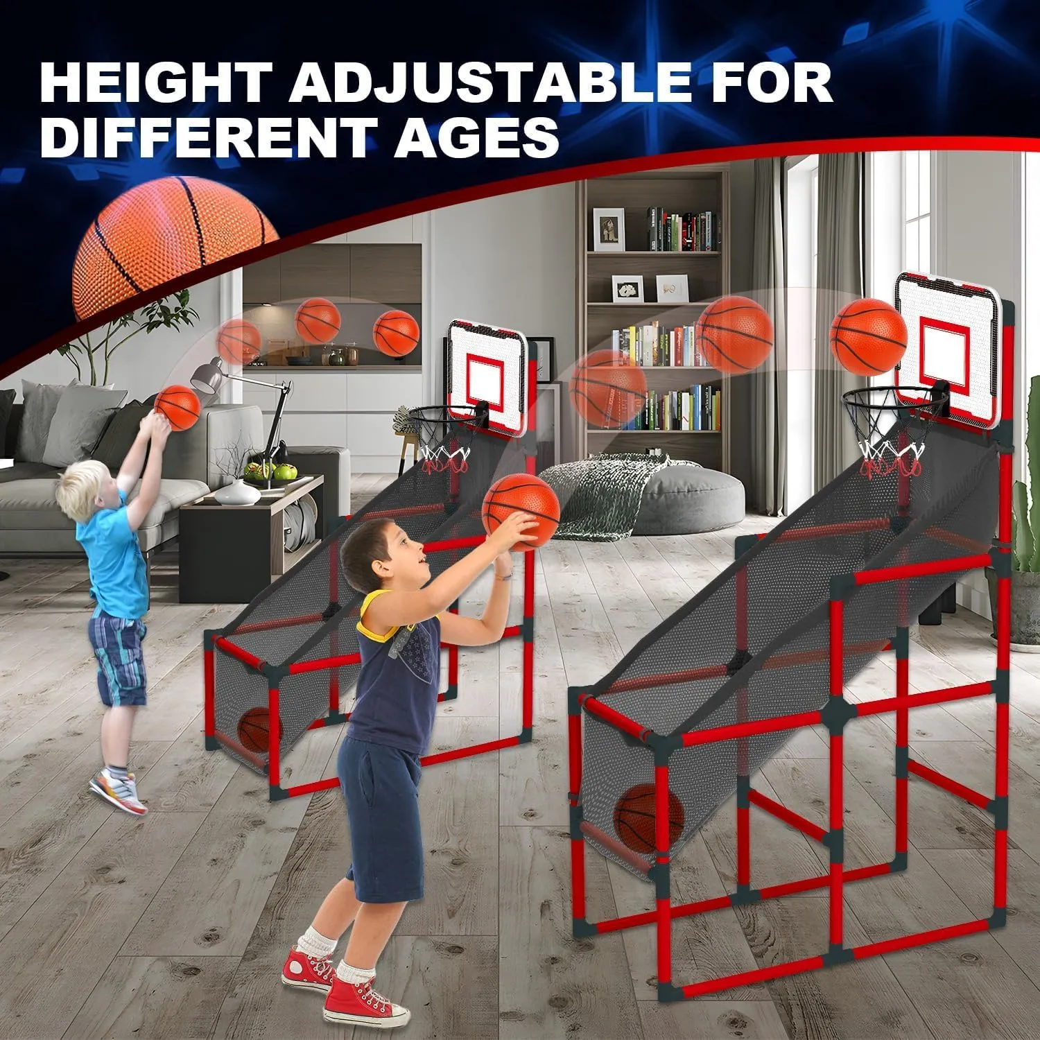 ITEM# 0197   Life Arcade Basketball Game with Electronic Arcade Basketball Hoop Indoor & Outdoor Shooting Game (Watch Video)