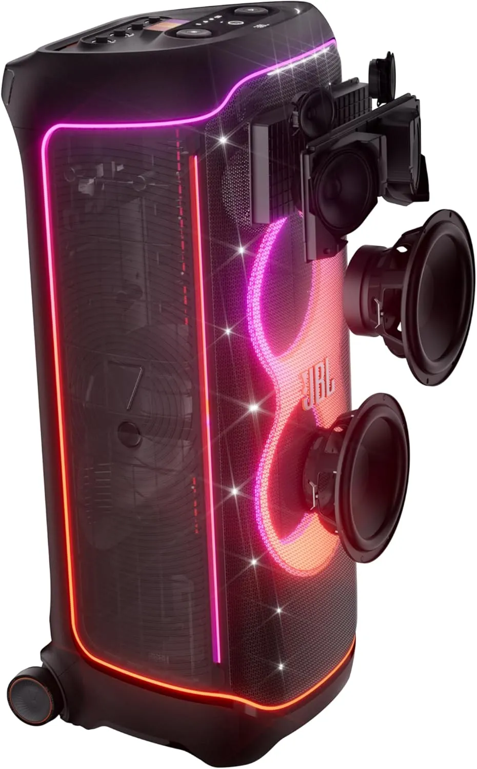 JBL PartyBox Ultimate - Massive Party Speaker with Powerful Sound, Multi-Dimensional Lightshow, and Splashproof Design - Black(JBLPARTYBOXULTAM)-Open Box (10/10 Condition)