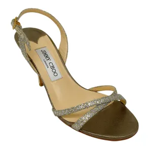 Jimmy Choo Gold / Silver Metallic Glitter Sandals