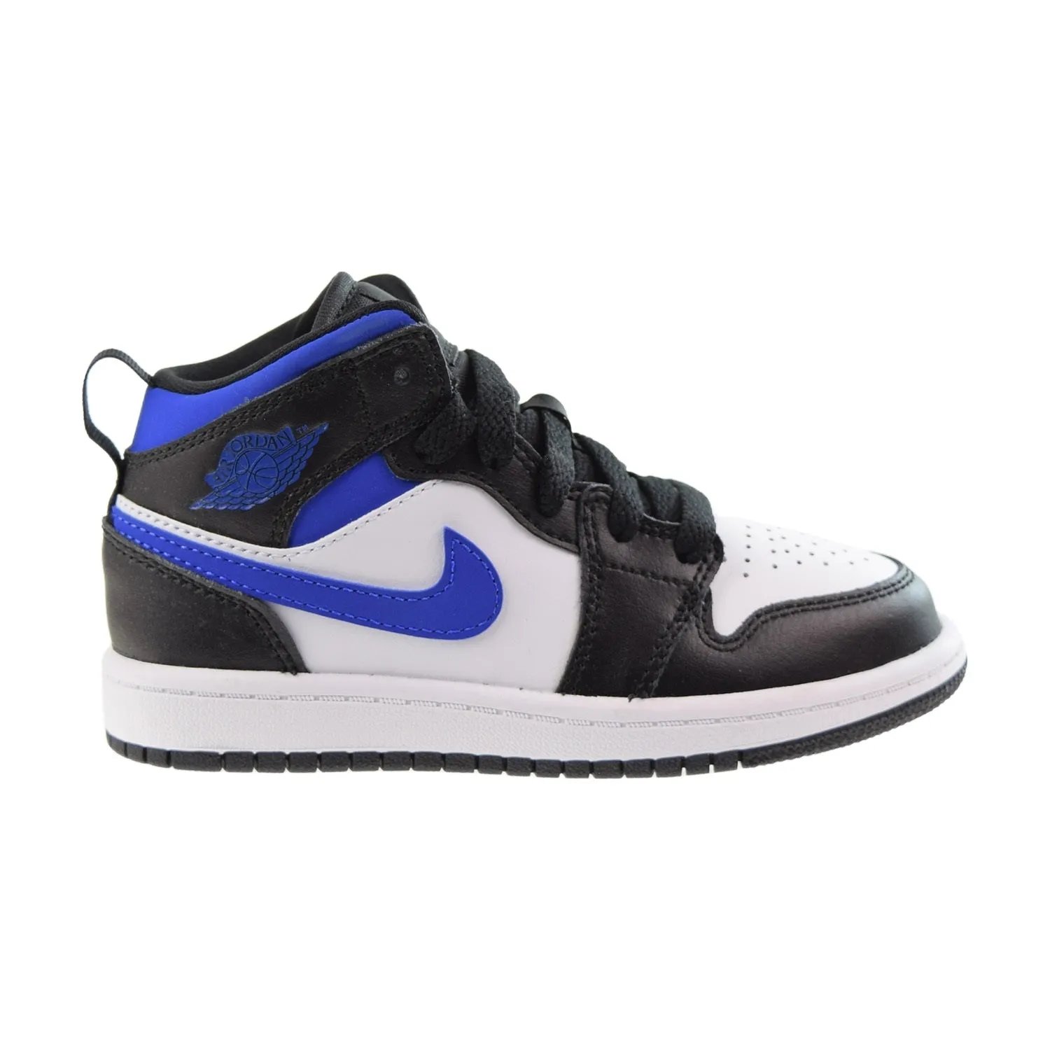 Jordan 1 Mid (PS) Little Kids' Shoes White-Black-Racer Blue