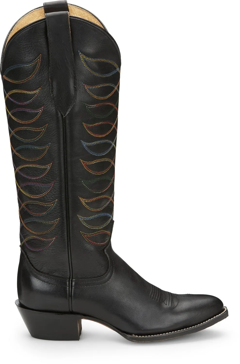 Justin 15in Womens Midnight Black Whitley Leather Cowboy Boots