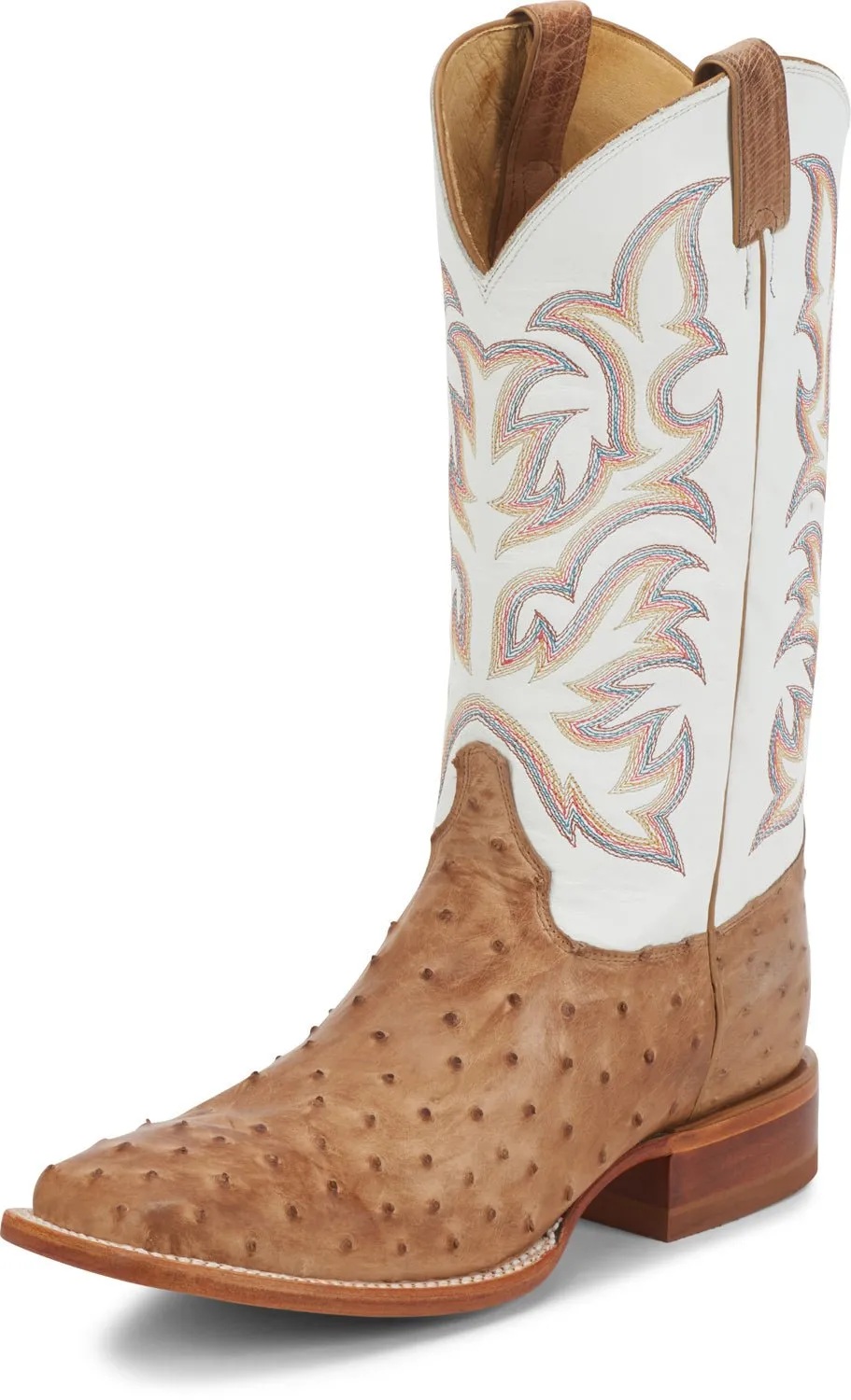 Justin Mens Pascoe Antique Tan Full Quill Ostrich Cowboy Boots