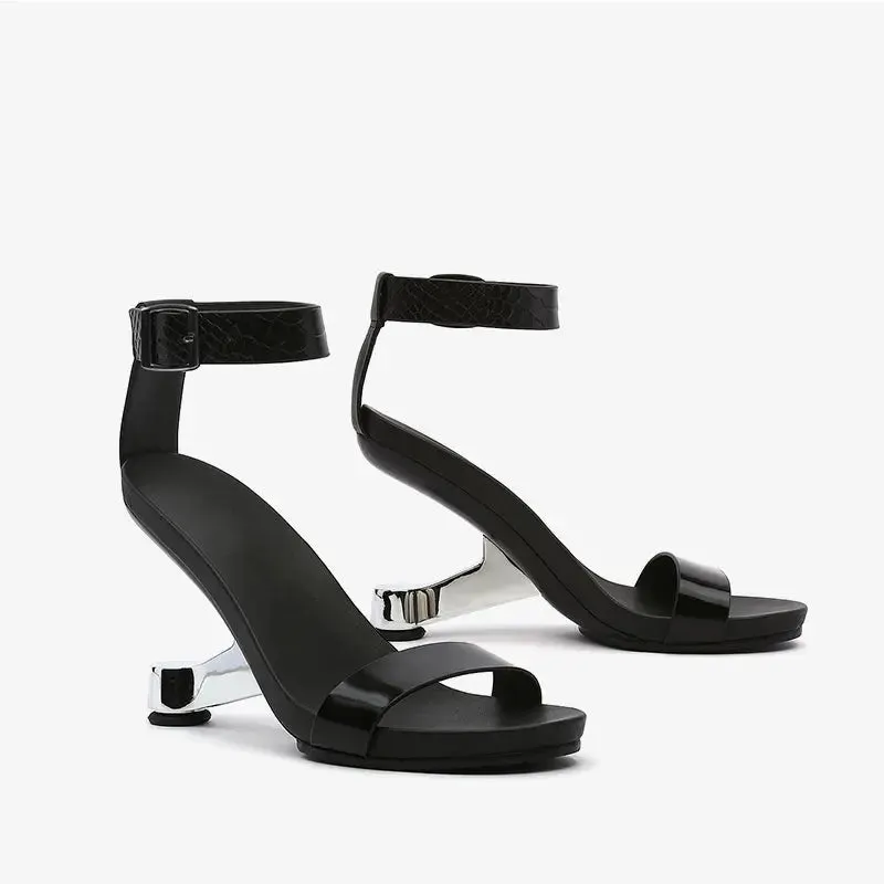 Kate Black Strap Open Toe Sandal