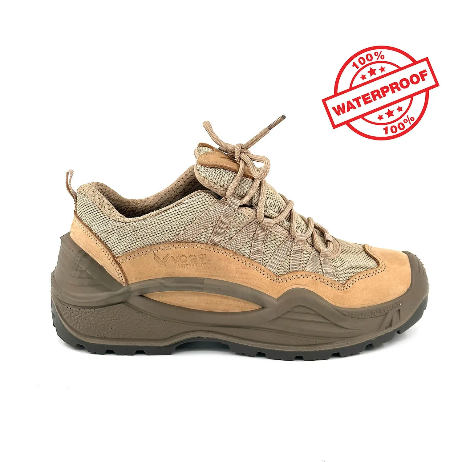 Khaki Tactical Military Waterproof Outdoor Shoes (CRW3)