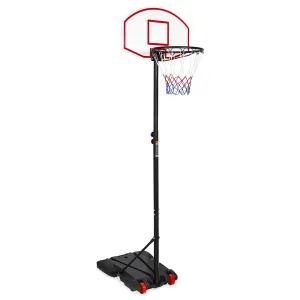 Kids Portable Height-Adjustable Basketball Hoop System Stand - Black