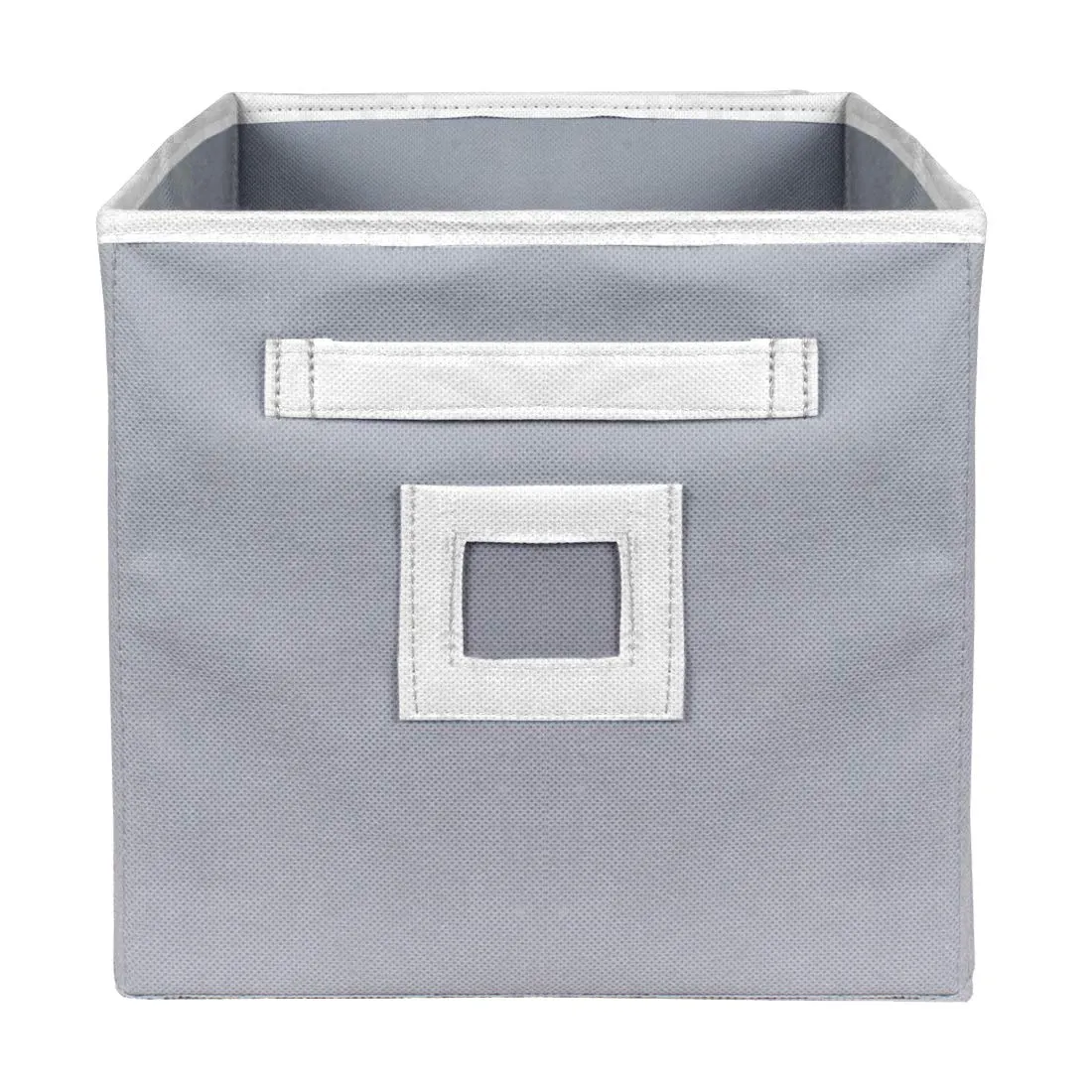 Kuber Industries Non Woven 4 Pieces Fabric Foldable Storage Cube Toy, Books, Shoes Storage Box with Handle, Extra Large (Grey)-KUBMART2125