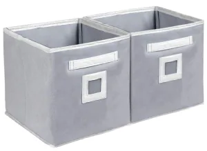 Kuber Industries Non Woven 4 Pieces Fabric Foldable Storage Cube Toy, Books, Shoes Storage Box with Handle, Extra Large (Grey)-KUBMART2125