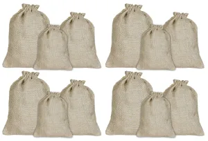 Kuber Industries Potli Gift Bags Wedding Hessian Jute Bags Linen Jewelry Pouches with Drawstring for Birthday, Party, Wedding Favors,Small,Medium,Large-Set of 12 (Gold) (HS_36_LUGGAGE019542)