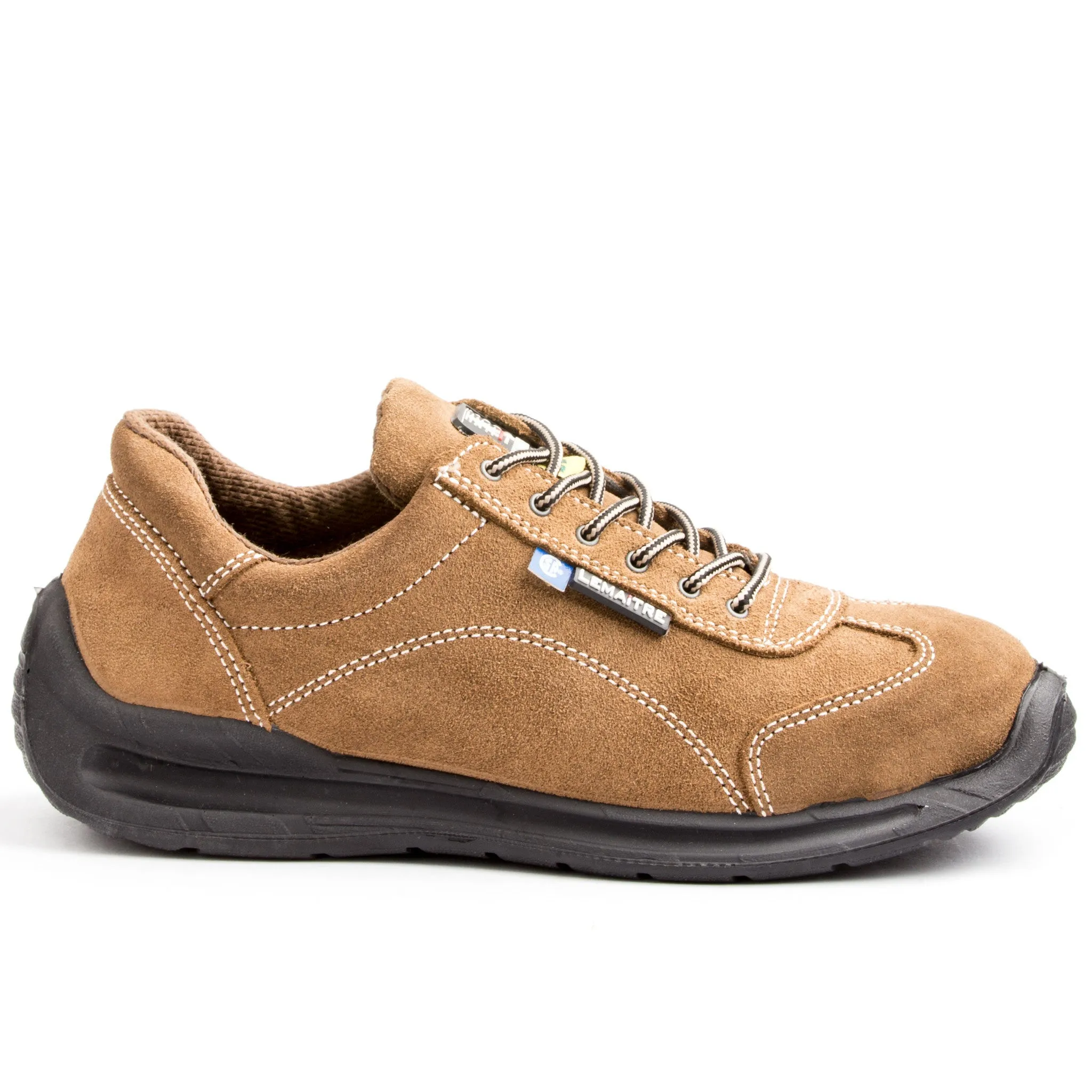 Lemaitre Viper Lightweight Leather Steel Toe Athletic Shoe - Beige