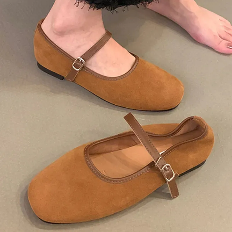 LIZAKOSHT  -  Autumn Women Flat Shoes Fashion Round Toe Shallow Ladies Casual Mary Jane Shoes Soft Sole Outdoor Ballerinas Shoes New