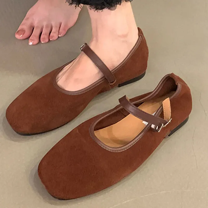 LIZAKOSHT  -  Autumn Women Flat Shoes Fashion Round Toe Shallow Ladies Casual Mary Jane Shoes Soft Sole Outdoor Ballerinas Shoes New