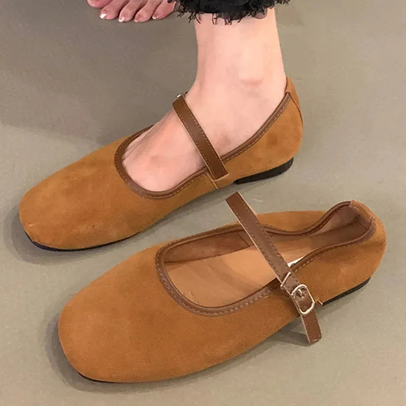 LIZAKOSHT  -  Autumn Women Flat Shoes Fashion Round Toe Shallow Ladies Casual Mary Jane Shoes Soft Sole Outdoor Ballerinas Shoes New