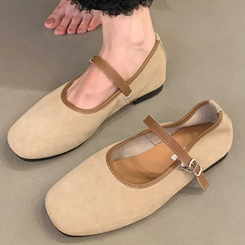 LIZAKOSHT  -  Autumn Women Flat Shoes Fashion Round Toe Shallow Ladies Casual Mary Jane Shoes Soft Sole Outdoor Ballerinas Shoes New