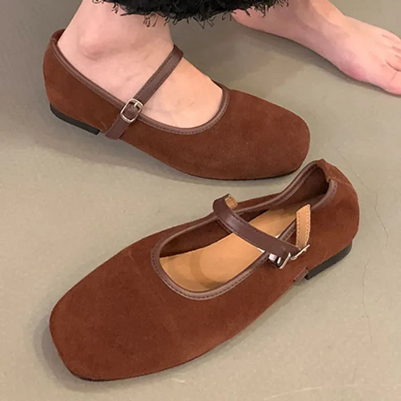 LIZAKOSHT  -  Autumn Women Flat Shoes Fashion Round Toe Shallow Ladies Casual Mary Jane Shoes Soft Sole Outdoor Ballerinas Shoes New