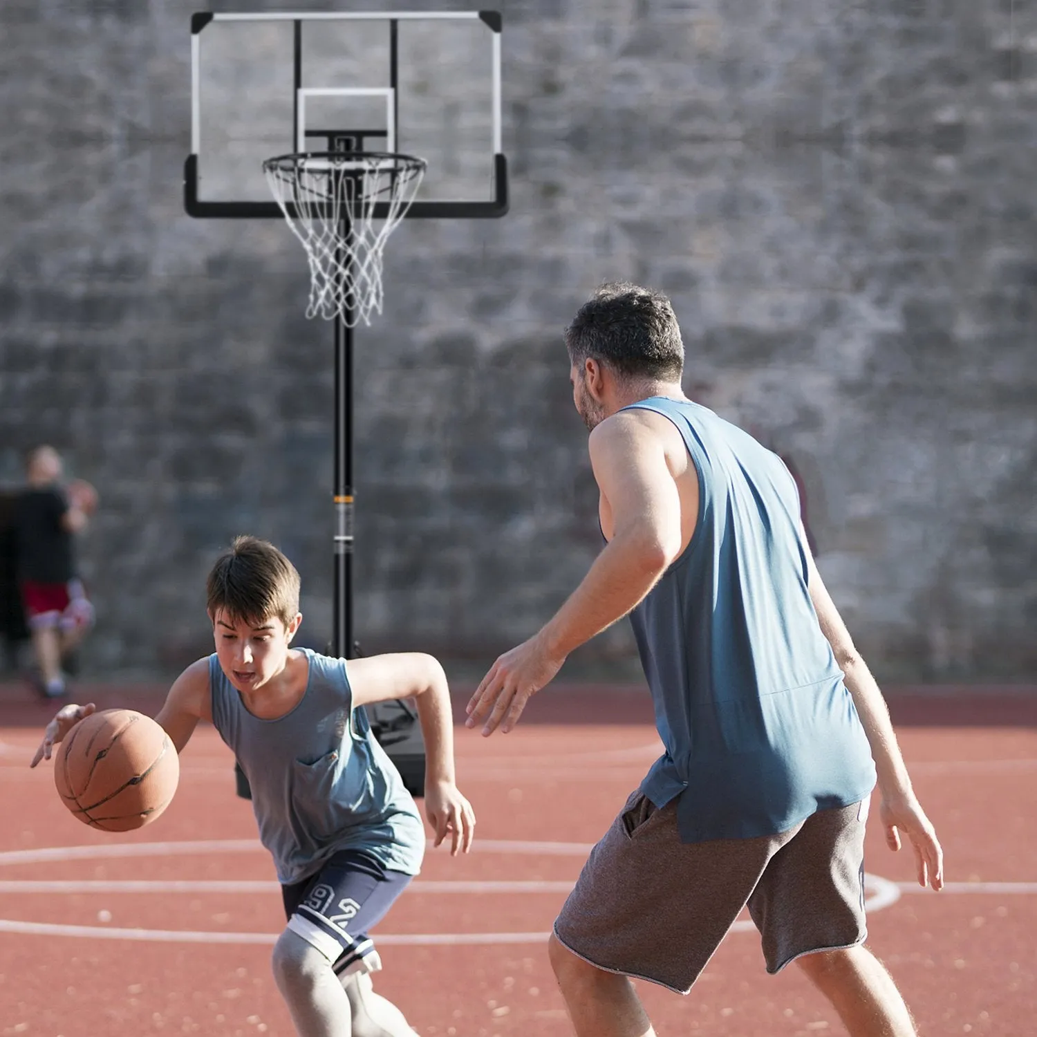 MaxKare Portable Basketball Hoop & Goal Basketball System Basketball Equipment Height Adjustable 7ft 6 in-10ft with 44 Inch Backboard and Wheels for Youth Kids Indoor Outdoor