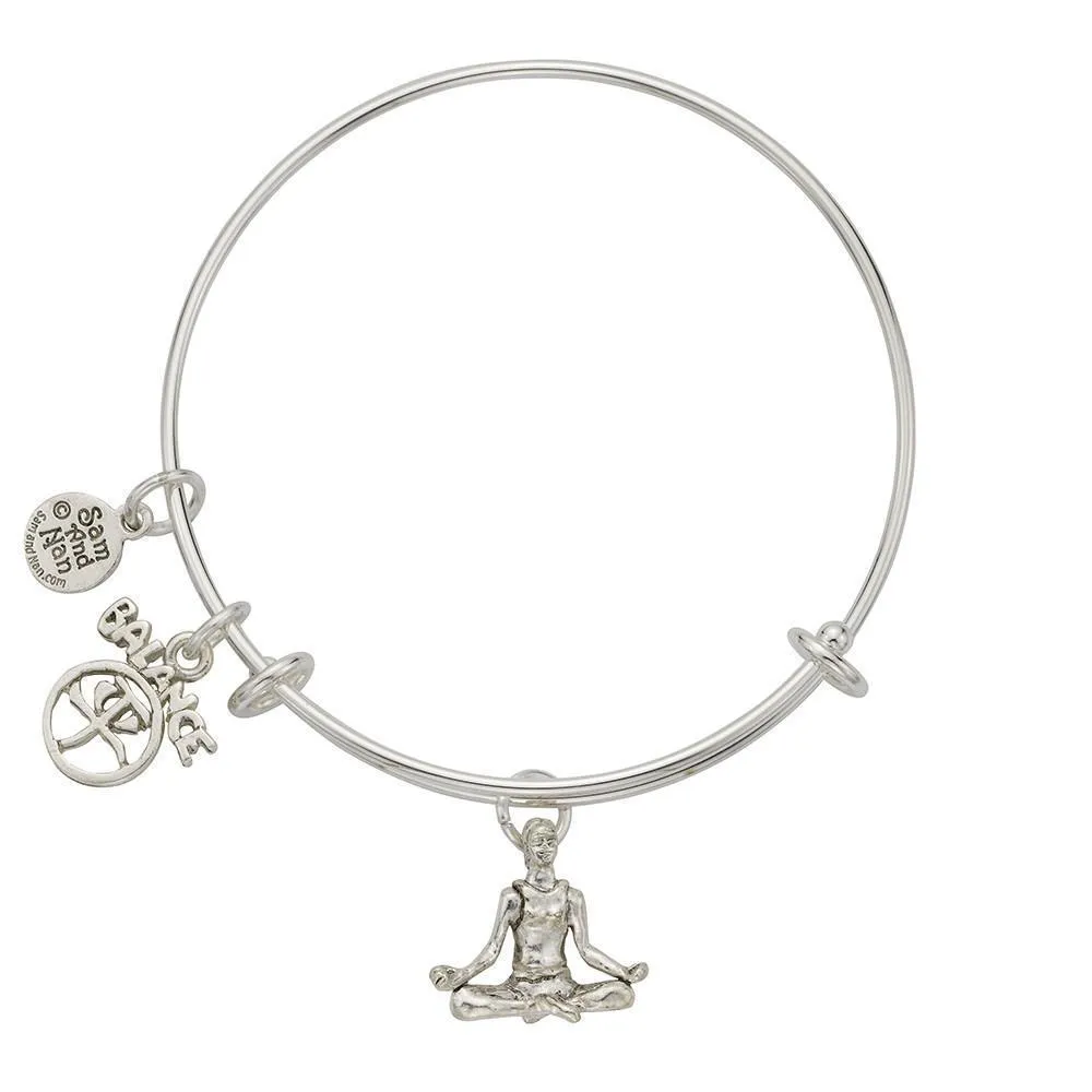 Meditation Charm Bangle Bracelet