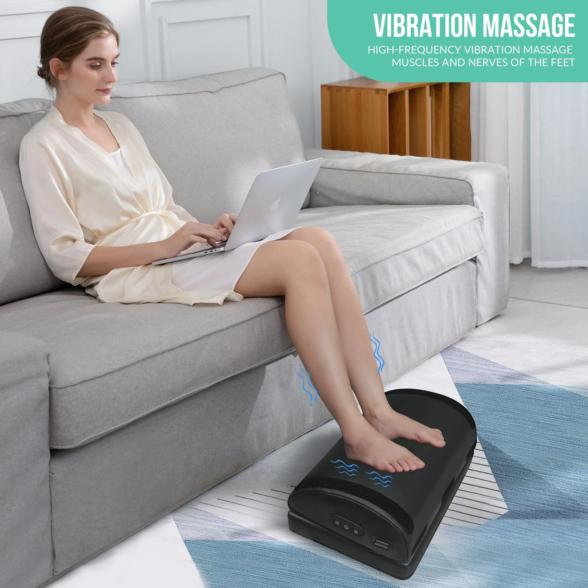 Memory Foam Vibration Foot Massager with Heat Under Desk - 535