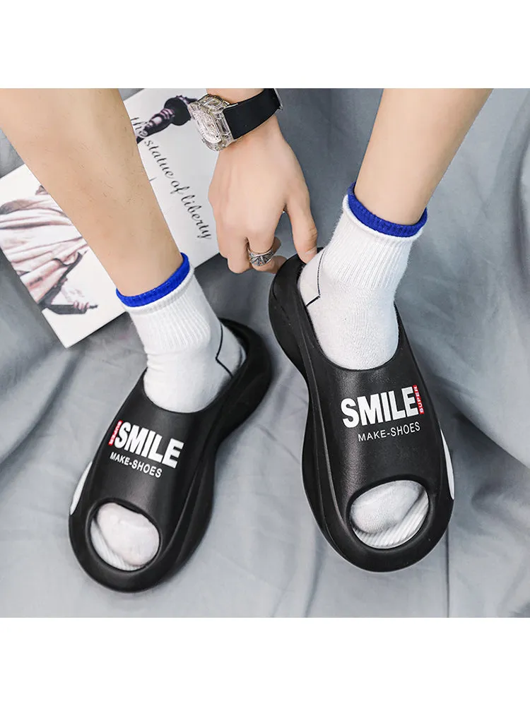 Men'S Casual Soft Sole Letters Print Fashion Slippers